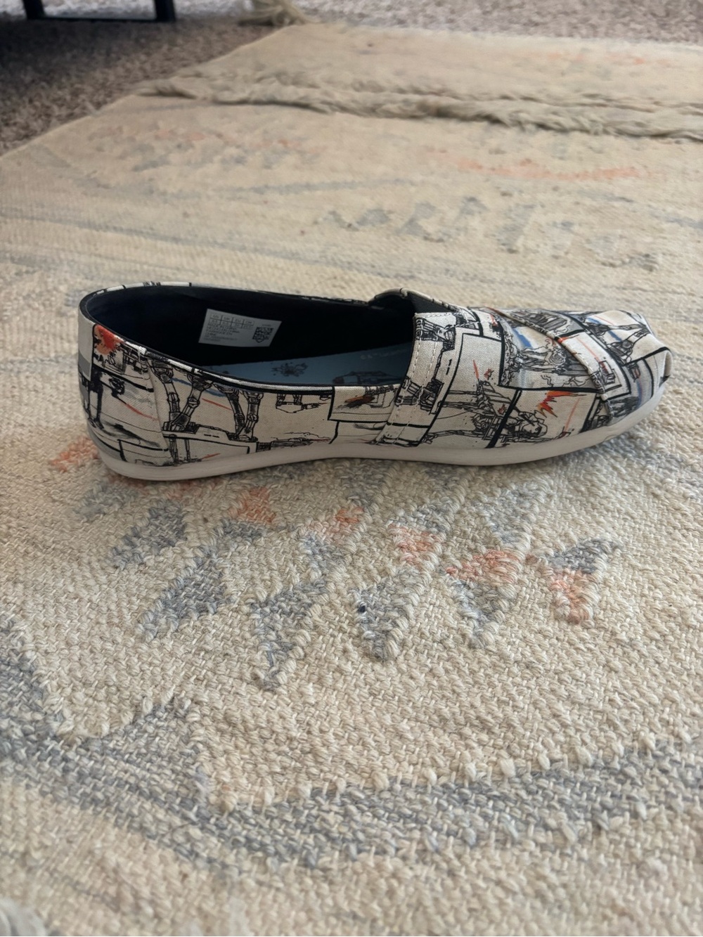 Star Wars AT-AT Toms Alpargata Canvas Shoes - White with Black Print - Picture 6 of 9